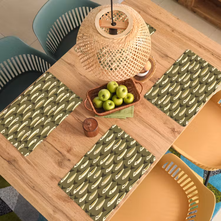 Vis - Patroon - Groen Placemat vinyl groot 368 -zzsfeer5_Kitchenyeah-website