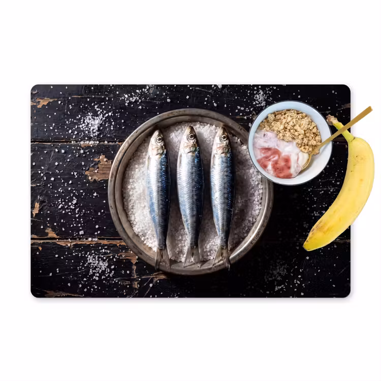 Placemat - 6 pieces - Fish - Salt - Food - Vis - Zout - Eten Placemat vinyl groot