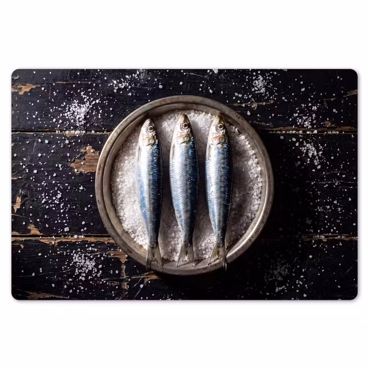 Placemat - 6 pieces - Fish - Salt - Food - Vis - Zout - Eten Placemat vinyl groot