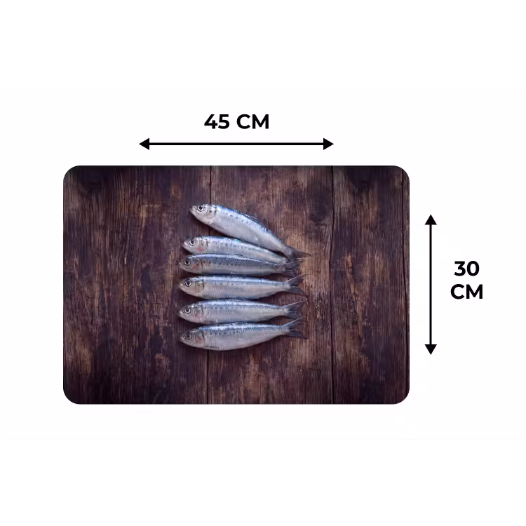 Placemat - 6 pieces - Fish - Wood - Food - Vis - Hout - Eten Placemat vinyl groot