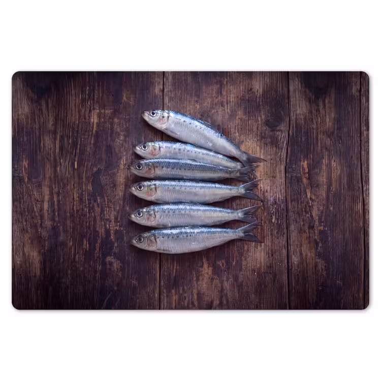 Placemat - 6 pieces - Fish - Wood - Food - Vis - Hout - Eten Placemat vinyl groot