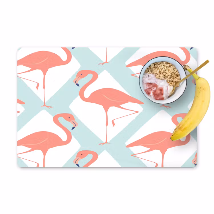 Flamingo - Mintgroen - Ruit Placemat vinyl groot 368 -zzzproduct_Kitchenyeah-website