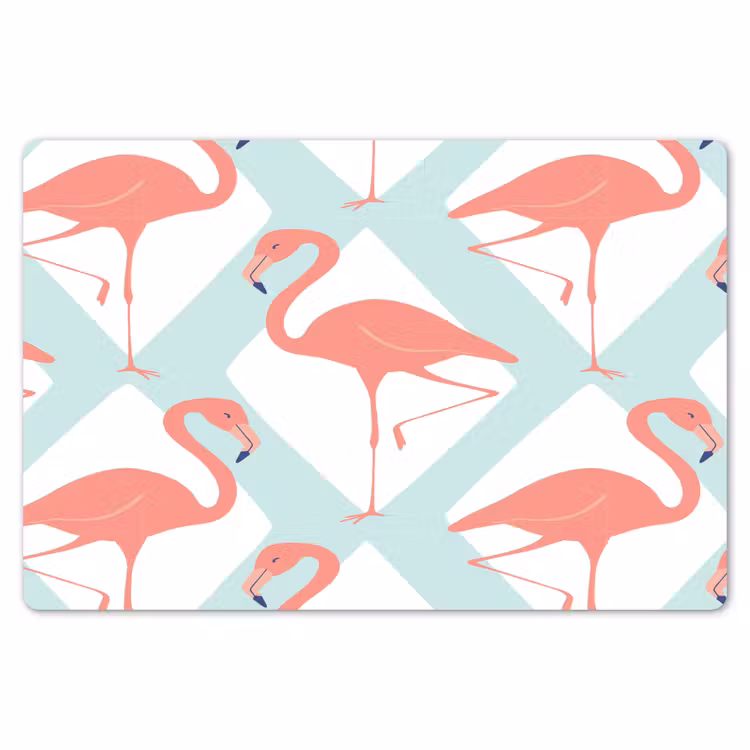 Flamingo - Mintgroen - Ruit Placemat vinyl groot 368 -zzsfeer1_Kitchenyeah-website