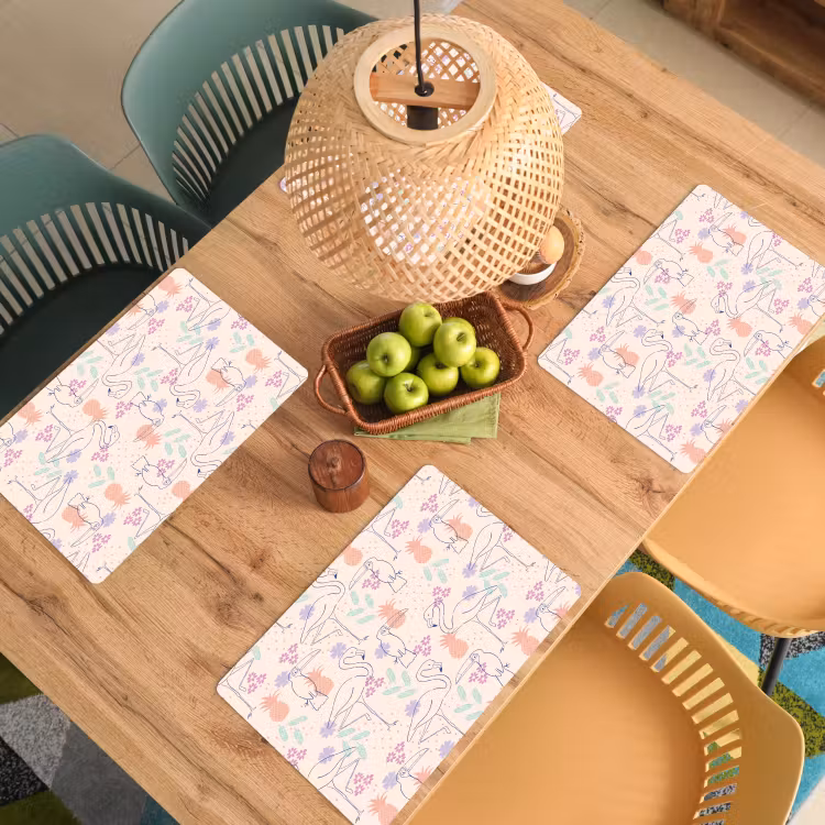 Flamingo - Toekan - Tropisch - Patroon Placemat vinyl groot 368 -zzsfeer5_Kitchenyeah-website