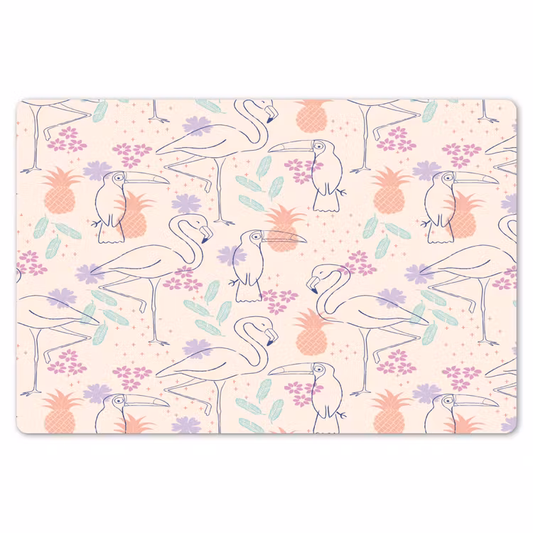 Flamingo - Toekan - Tropisch - Patroon Placemat vinyl groot 368 -zzsfeer1_Kitchenyeah-website