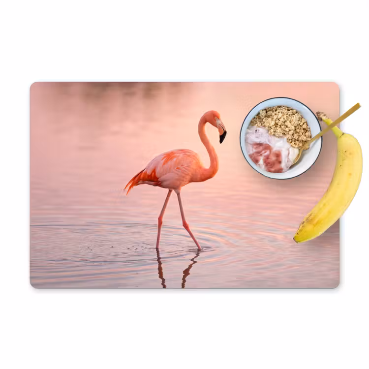 Flamingo - Water - Roze Placemat vinyl groot -zzzproduct_Kitchenyeah-website