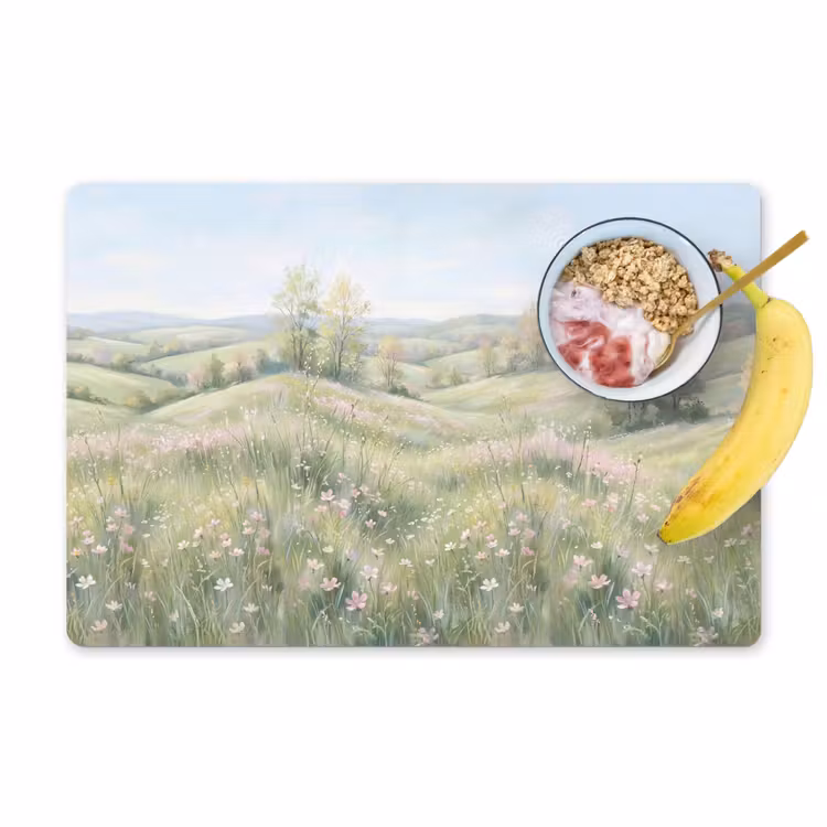 Bloemen veld - Bloemen - Groen Placemat vinyl groot -zzzproduct_Kitchenyeah-website