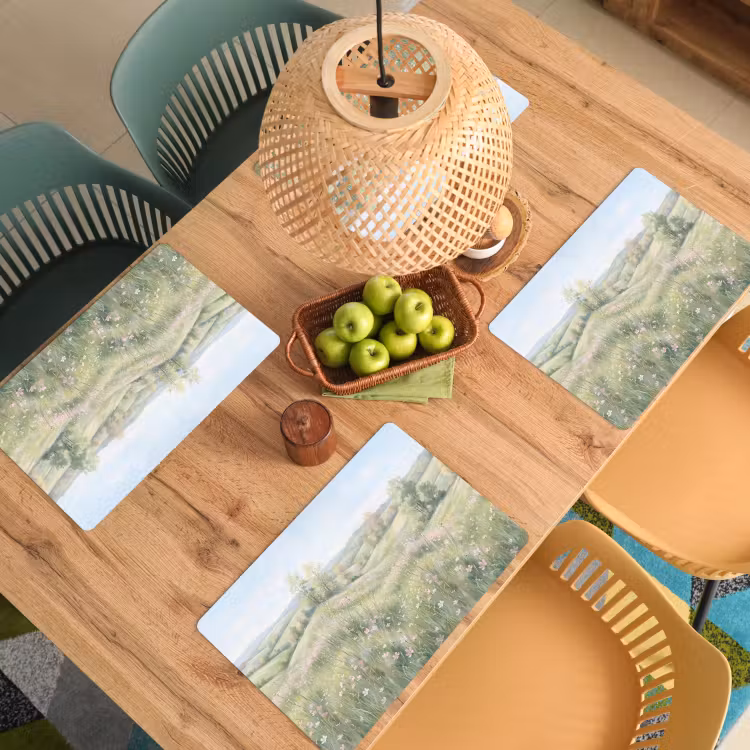 Bloemen veld - Bloemen - Groen Placemat vinyl groot -zzsfeer5_Kitchenyeah-website