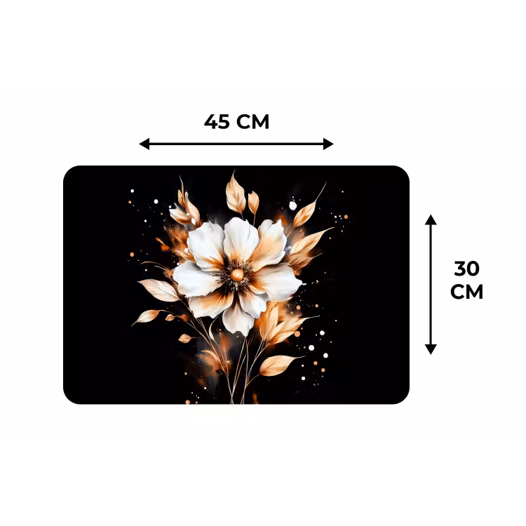 Bloem - Verf - Goud - Graffiti - Modern Placemat vinyl groot -specs