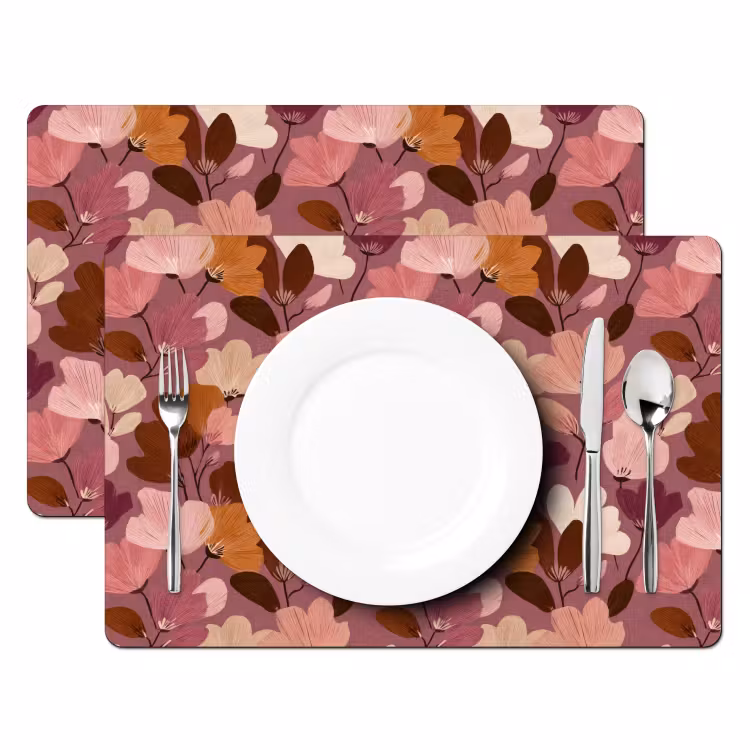 Bloem - Patroon - Roze Placemat vinyl groot 368 -zzsfeer2_Kitchenyeah-website