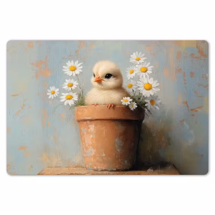 Bloempot - Kuiken - Bloemetjes Placemat vinyl groot -zzsfeer1_Kitchenyeah-website