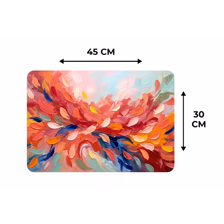 Bloemen - Abstract - Kunst - Modern Placemat vinyl groot -specs