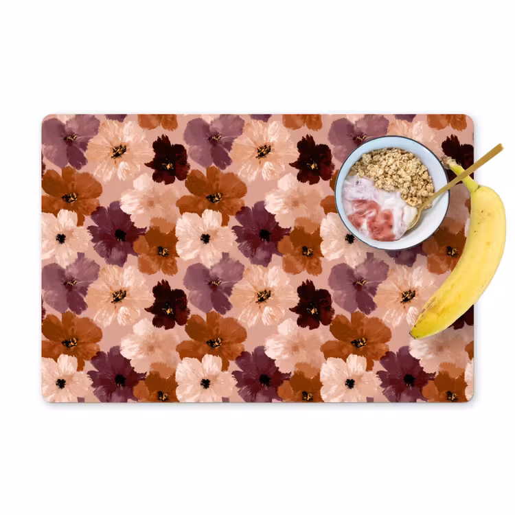 Bloemen - Abstract - Aardetinten Placemat vinyl groot 368 -zzzproduct_Kitchenyeah-website