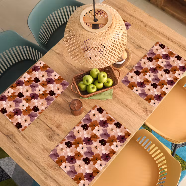 Bloemen - Abstract - Aardetinten Placemat vinyl groot 368 -zzsfeer5_Kitchenyeah-website