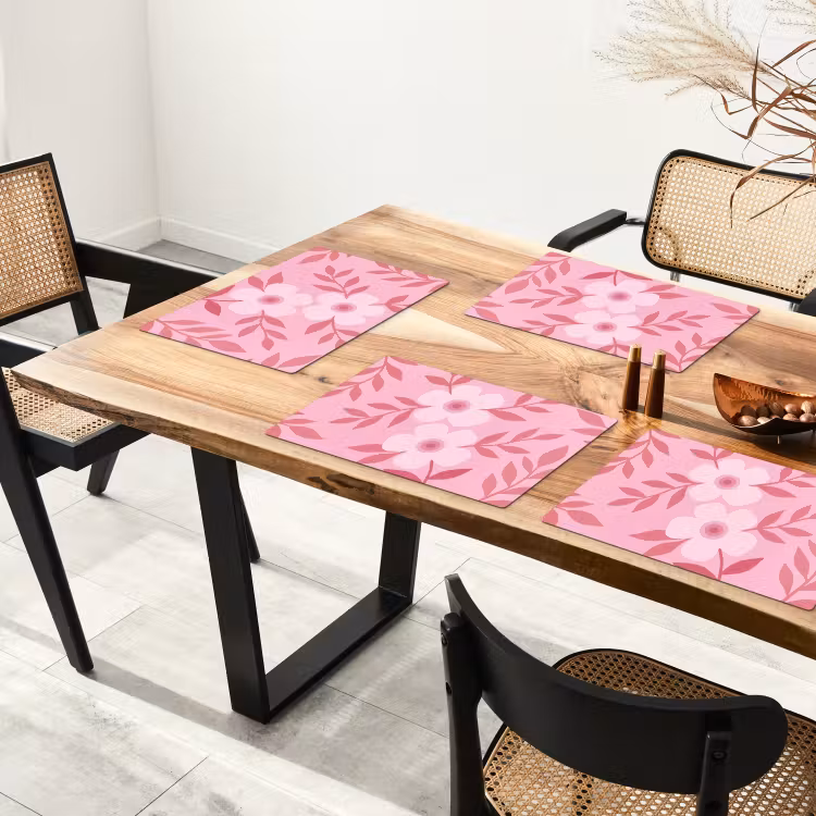 Bloemen - Abstract - Modern - Roze - Natuur Placemat vinyl groot -zzsfeer4_Kitchenyeah-website
