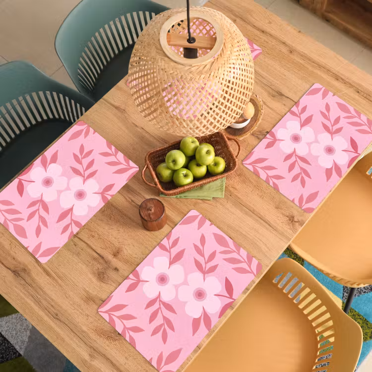Bloemen - Abstract - Modern - Roze - Natuur Placemat vinyl groot -zzsfeer5_Kitchenyeah-website