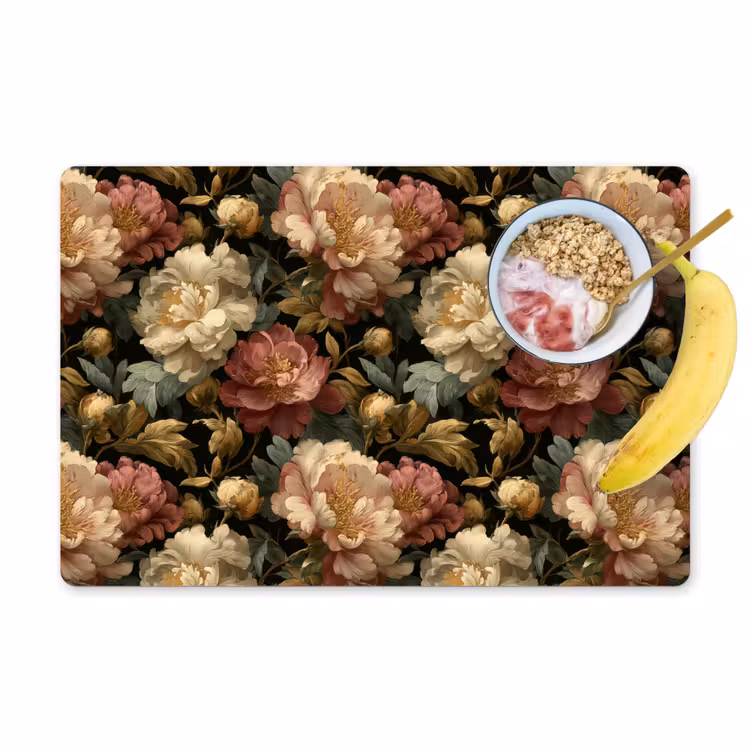 Bloemen - Barok - Patroon - Roze - Crème Placemat vinyl groot 368 -zzzproduct_Kitchenyeah-website