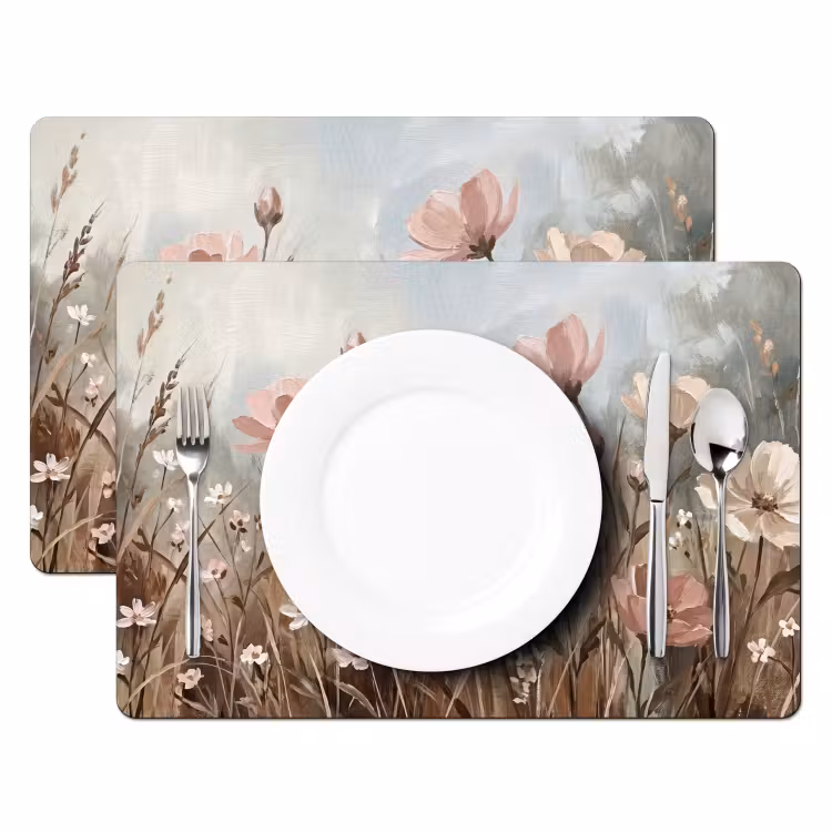 Bloemen - Botanisch - Schilderij - Pastel - Rustiek Placemat vinyl groot -zzsfeer2_Kitchenyeah-website