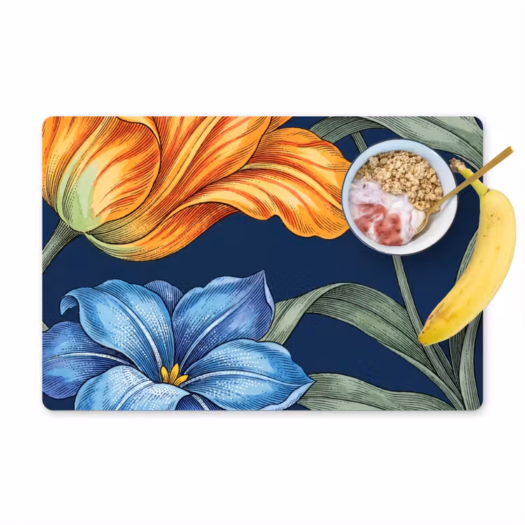 Placemat - 6 pieces - Flowers - Botanical - Pattern - Bloemen - Botanisch - Patroon Placemat vinyl groot