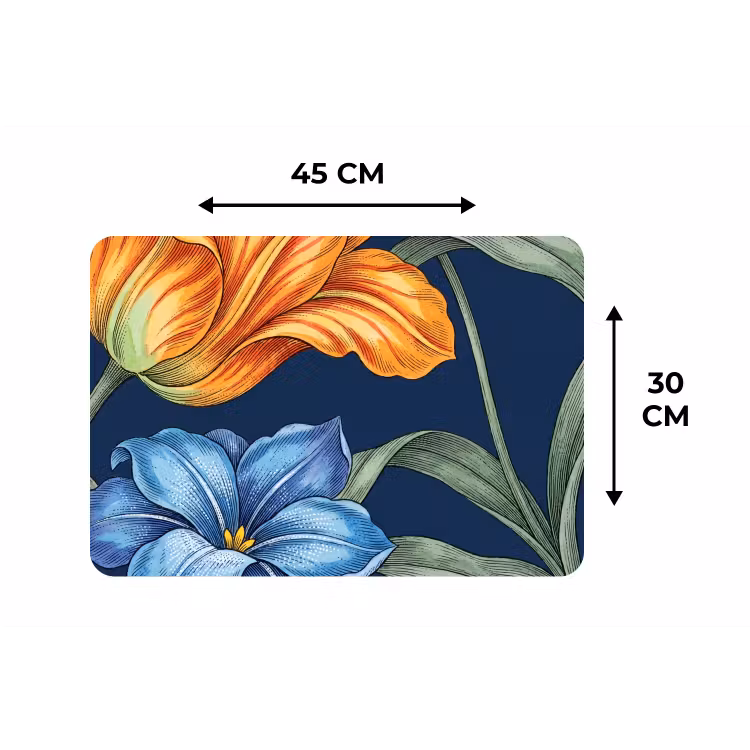 Placemat - 6 pieces - Flowers - Botanical - Pattern - Bloemen - Botanisch - Patroon Placemat vinyl groot