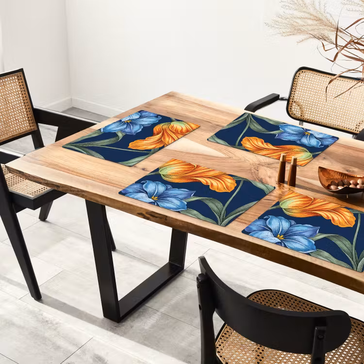 Placemat - 6 pieces - Flowers - Botanical - Pattern - Bloemen - Botanisch - Patroon Placemat vinyl groot