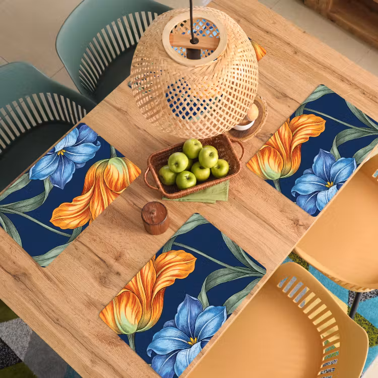 Placemat - 6 pieces - Flowers - Botanical - Pattern - Bloemen - Botanisch - Patroon Placemat vinyl groot