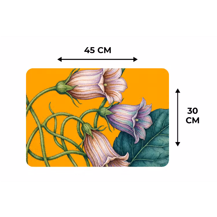 Placemat - 6 pieces - Flowers - Botanical - Yellow - Bloemen - Botanisch - Geel Placemat vinyl groot
