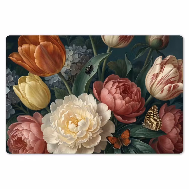 Bloemen - Boeket - Natuur - Klassiek - Donker Placemat vinyl groot -zzsfeer1_Kitchenyeah-website