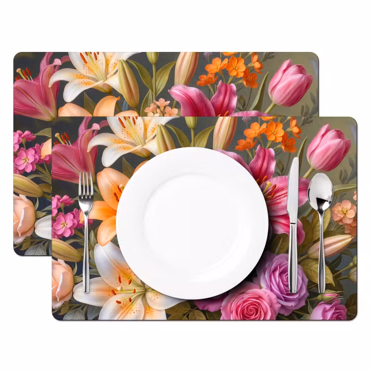 Bloemen - Boeket - Natuur - Kleurrijk - Modern Placemat vinyl groot -zzsfeer2_Kitchenyeah-website