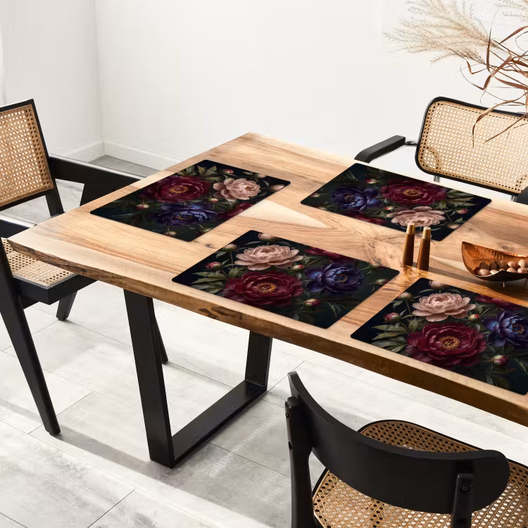 Bloemen - Boeket - Natuur - Modern - Donker Placemat vinyl groot -zzsfeer4_Kitchenyeah-website