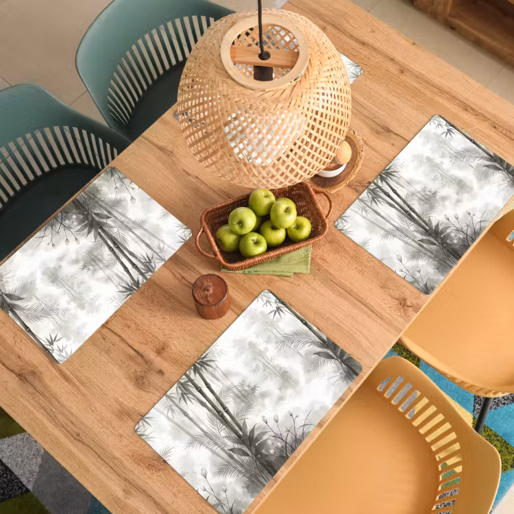 Bloemen - Knop - Tuin - Illustratie - Wit Placemat vinyl groot -zzsfeer5_Kitchenyeah-website