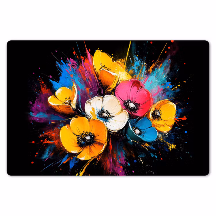 Bloemen - Kleurrijk - Graffiti - Modern - Boeket Placemat vinyl groot -zzsfeer1_Kitchenyeah-website