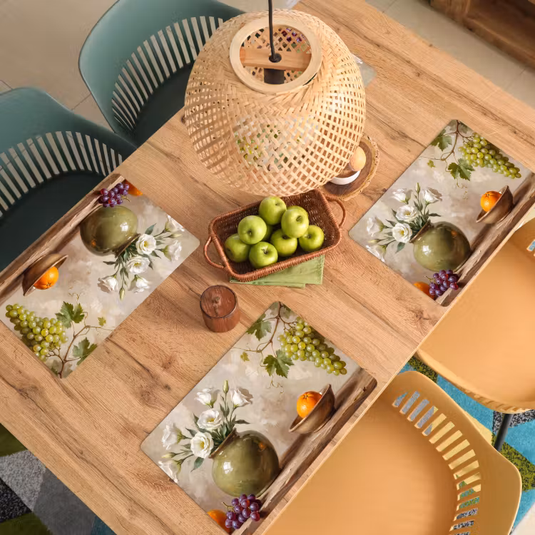 Placemat - 6 pieces - Flowers - Fruit - Still Life - Bloemen - Fruit - Stilleven Placemat vinyl groot
