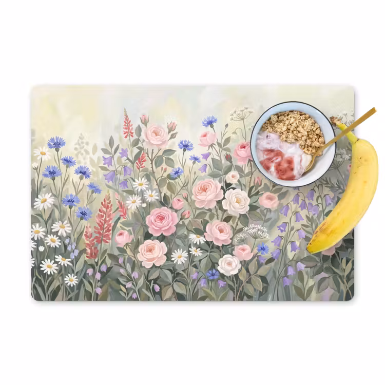 Bloemen - Tuin - Natuur - Kleurrijk Placemat vinyl groot -zzzproduct_Kitchenyeah-website