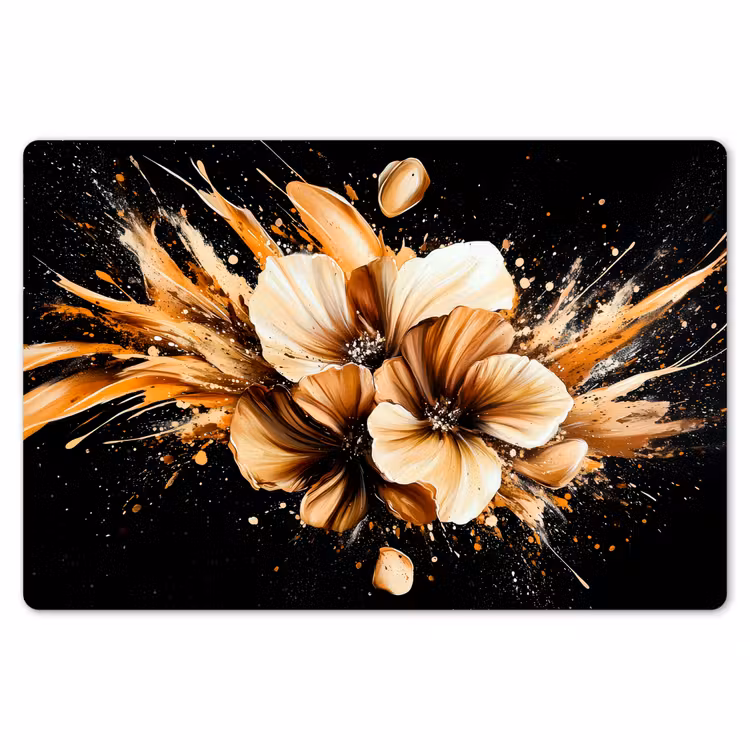 Bloemen - Goud - Graffiti - Zwart - Abstract Placemat vinyl groot -zzsfeer1_Kitchenyeah-website
