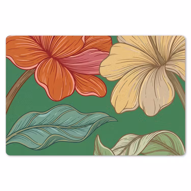 Placemat - 6 pieces - Flowers - Greenery - Illustration - Bloemen - Groen - Illustratie Placemat vinyl groot