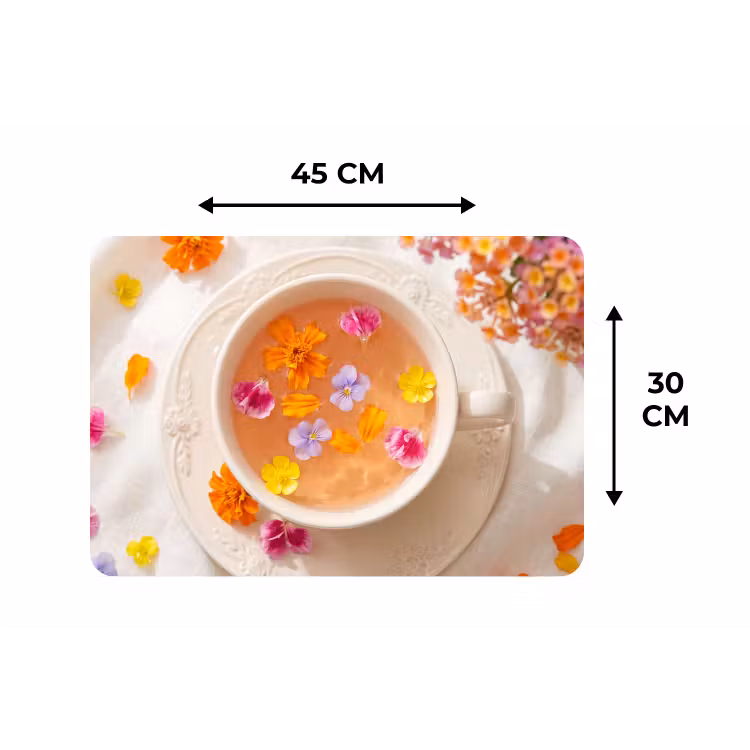 Bloemen - Kop - Natuur - Kleurrijk - Zomer Placemat vinyl groot -specs