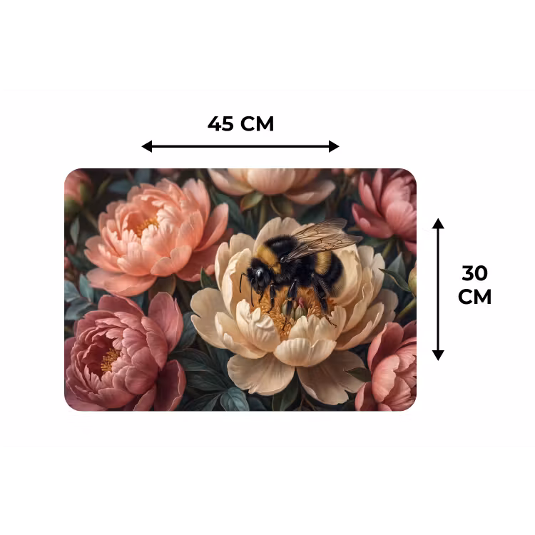 Bloemen - Insect - Natuur - Roze Placemat vinyl groot -specs