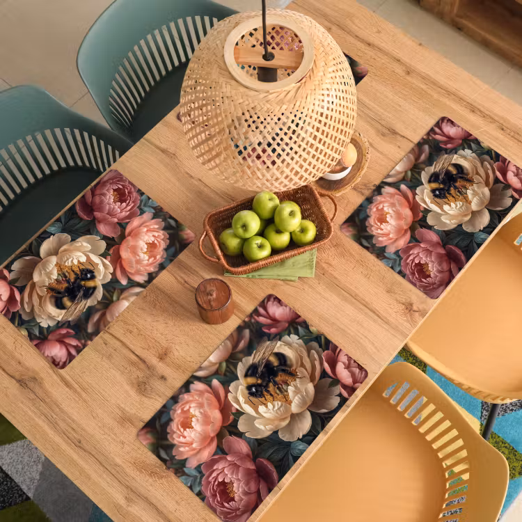 Bloemen - Insect - Natuur - Roze Placemat vinyl groot -zzsfeer5_Kitchenyeah-website