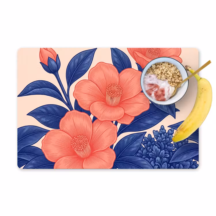 Placemat - 6 pieces - Flowers - Leaves - Botanical - Bloemen - Bladeren - Botanisch Placemat vinyl groot