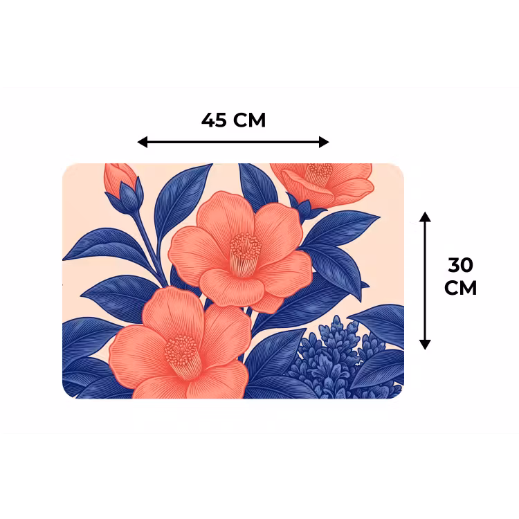 Placemat - 6 pieces - Flowers - Leaves - Botanical - Bloemen - Bladeren - Botanisch Placemat vinyl groot