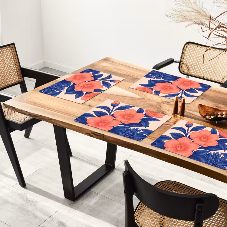 Placemat - 6 pieces - Flowers - Leaves - Botanical - Bloemen - Bladeren - Botanisch Placemat vinyl groot