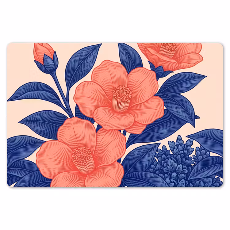Placemat - 6 pieces - Flowers - Leaves - Botanical - Bloemen - Bladeren - Botanisch Placemat vinyl groot