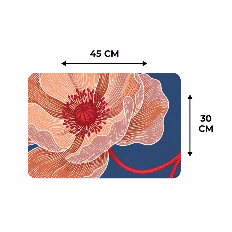 Placemat - 6 pieces - Flowers - Modern - Abstract - Bloemen - Modern - Abstract Placemat vinyl groot