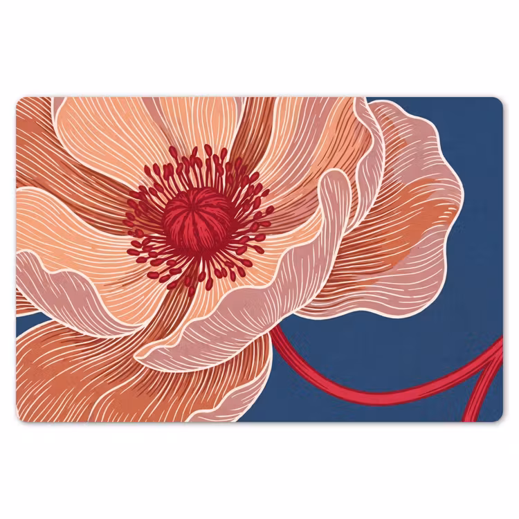Placemat - 6 pieces - Flowers - Modern - Abstract - Bloemen - Modern - Abstract Placemat vinyl groot
