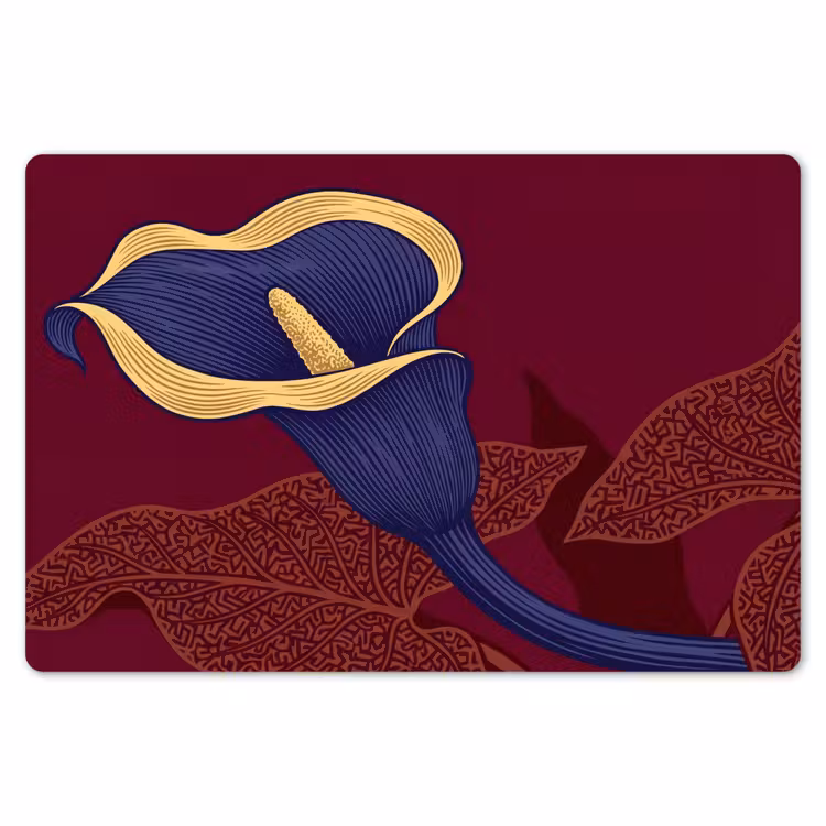Placemat - 6 pieces - Flowers - Modern - Purple - Bloemen - Modern - Paars Placemat vinyl groot