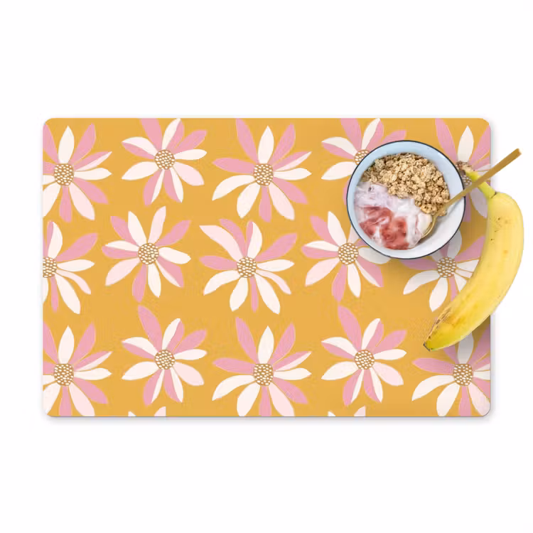 Bloemen - Modern - Geel Placemat vinyl groot 368 -zzzproduct_Kitchenyeah-website