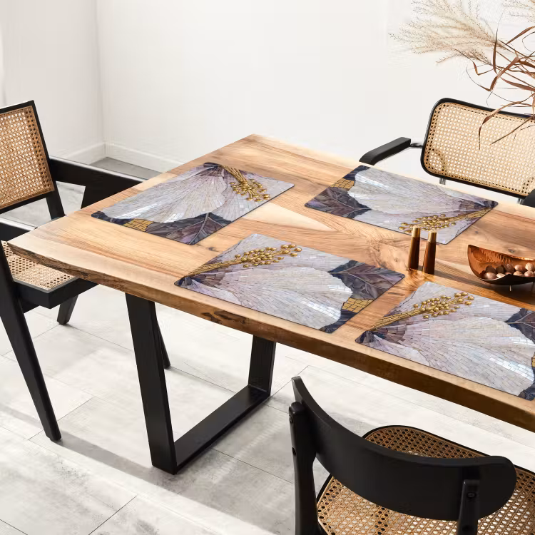Bloemen - Mozaïek - Kunst - Modern - Goud Placemat vinyl groot -zzsfeer4_Kitchenyeah-website