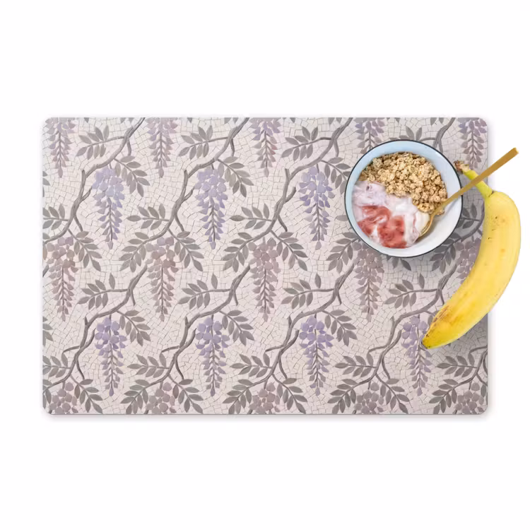 Bloemen - Mozaïek - Natuur - Patroon - Paars Placemat vinyl groot -zzzproduct_Kitchenyeah-website
