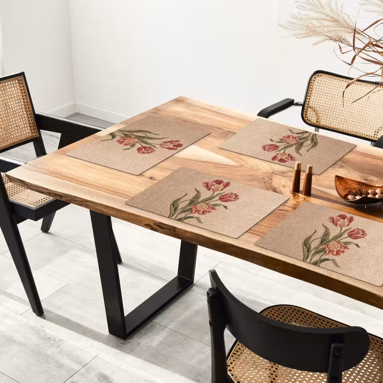 Bloemen - Mozaïek - Rood - Groen - Kunst Placemat vinyl groot -zzsfeer4_Kitchenyeah-website